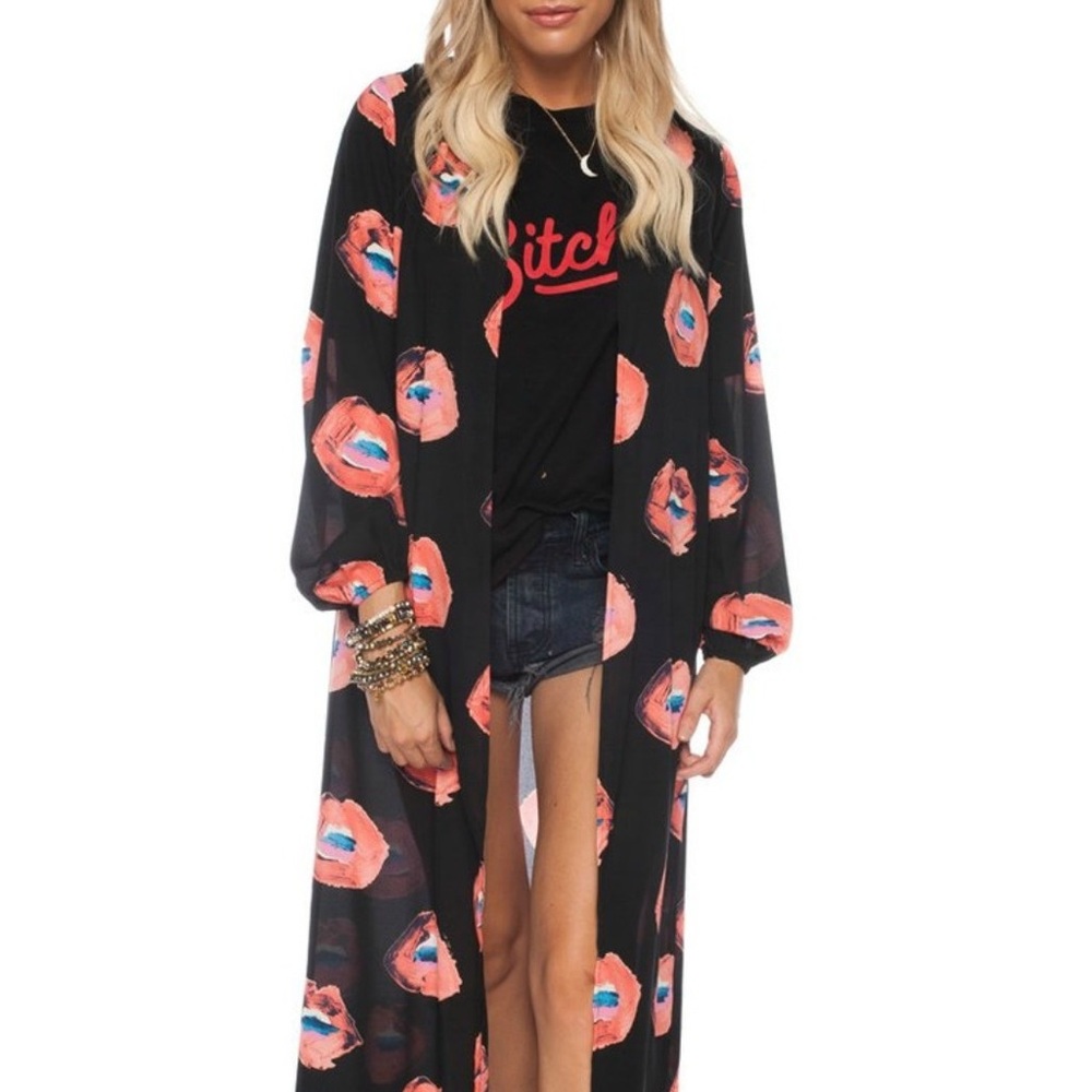 Buddy Love Black Lips Graphic Kimono jacket